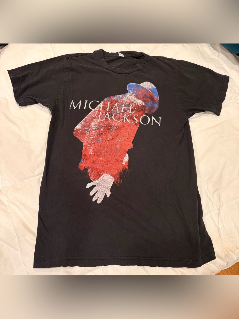 Rare Vintage Michael Jackson Tee Faded Soft Graphic Small Band Shirt